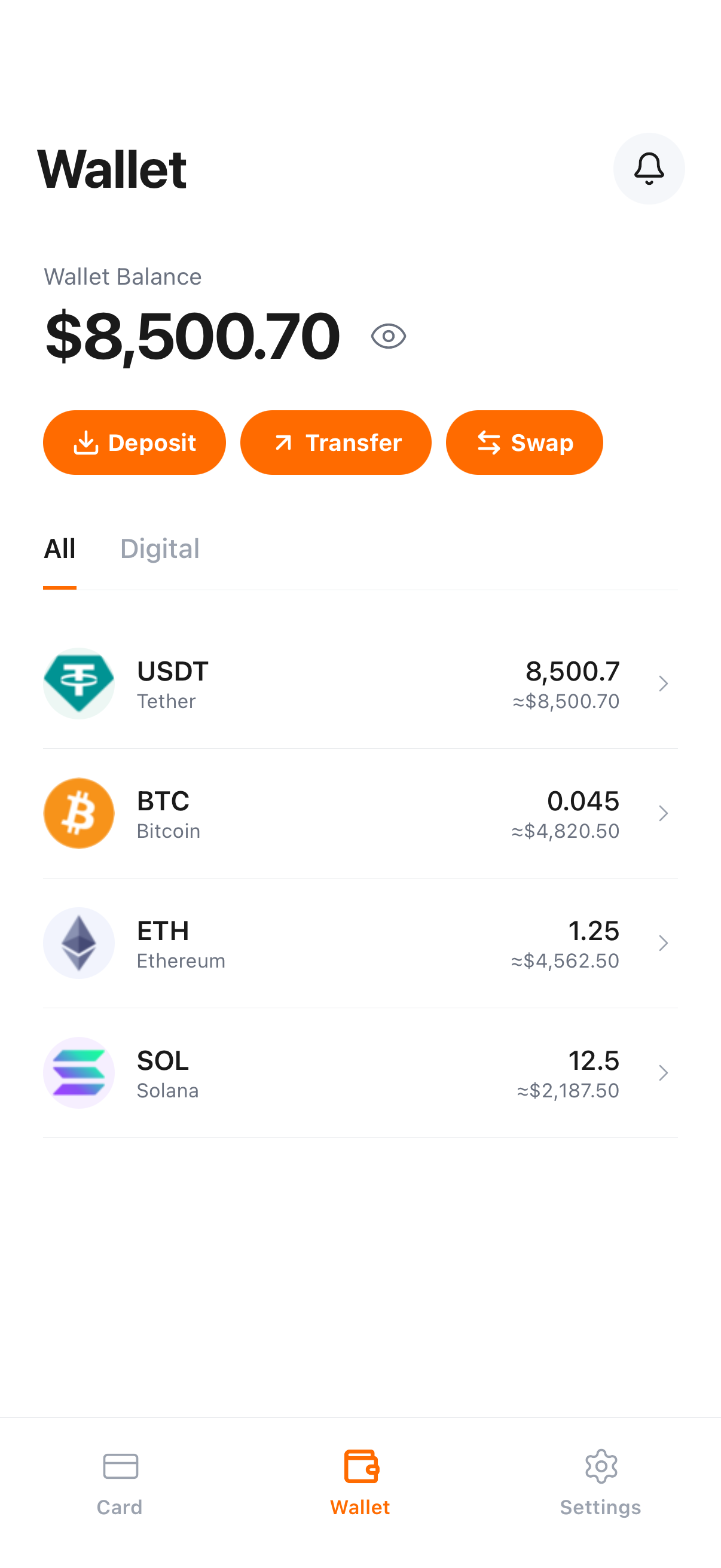Vault Pay balance screen preview